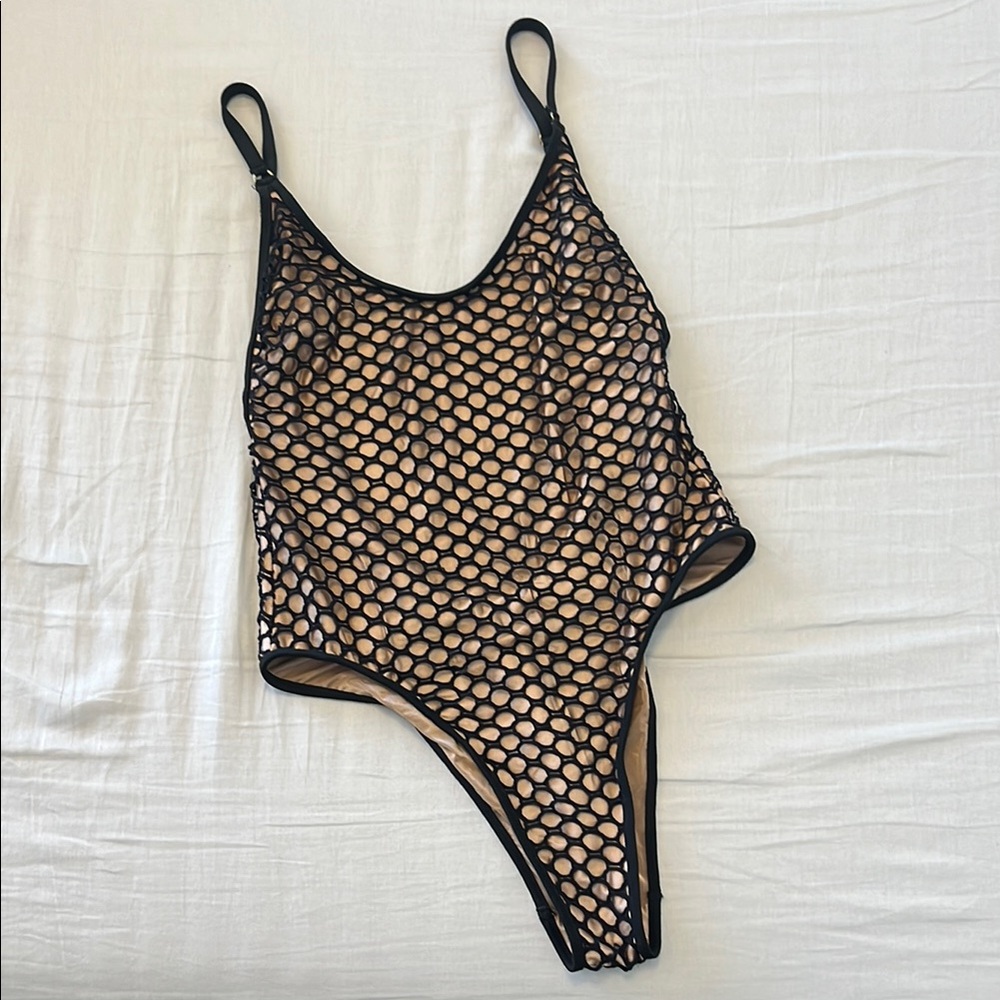 Agent Provocateur Black Mesh One-Piece Swimsuit
